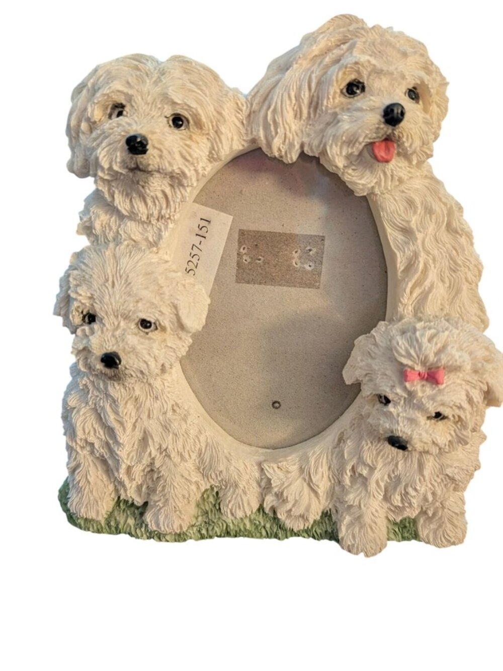 Maltese Dog Picture Frame With 3D Design Holds 3" X 2.5" Photo Tabletop Or Wall